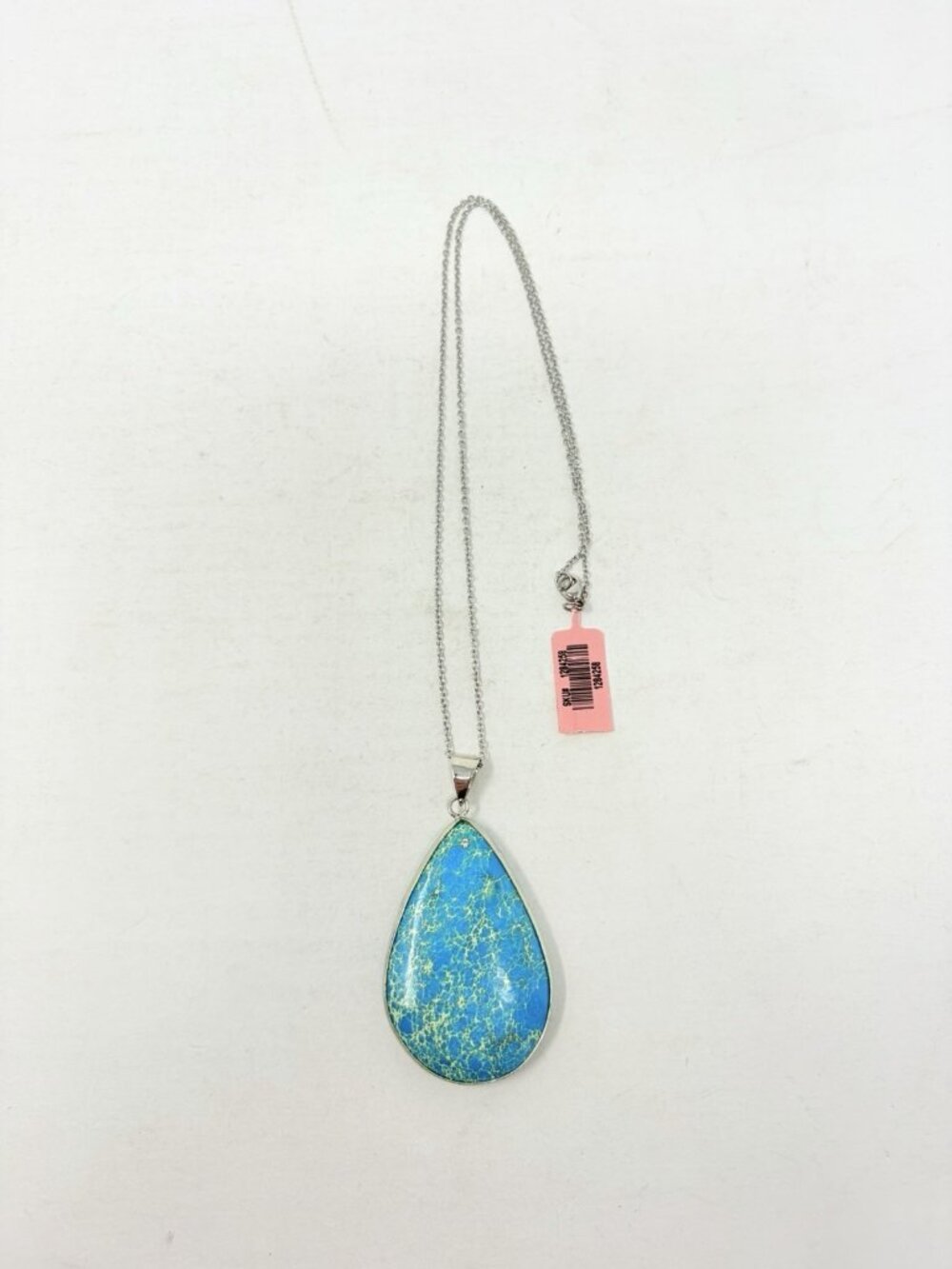Shop LC Howlite/White Austrian Crystal‎ Oval Pendant Stainless Steel Chain 5523